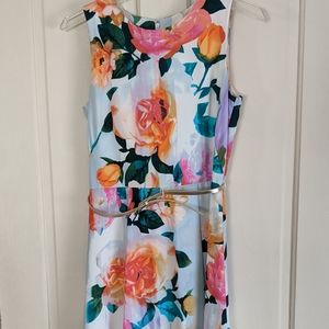 Calvin Klein Floral Print Midi Dress Size 4